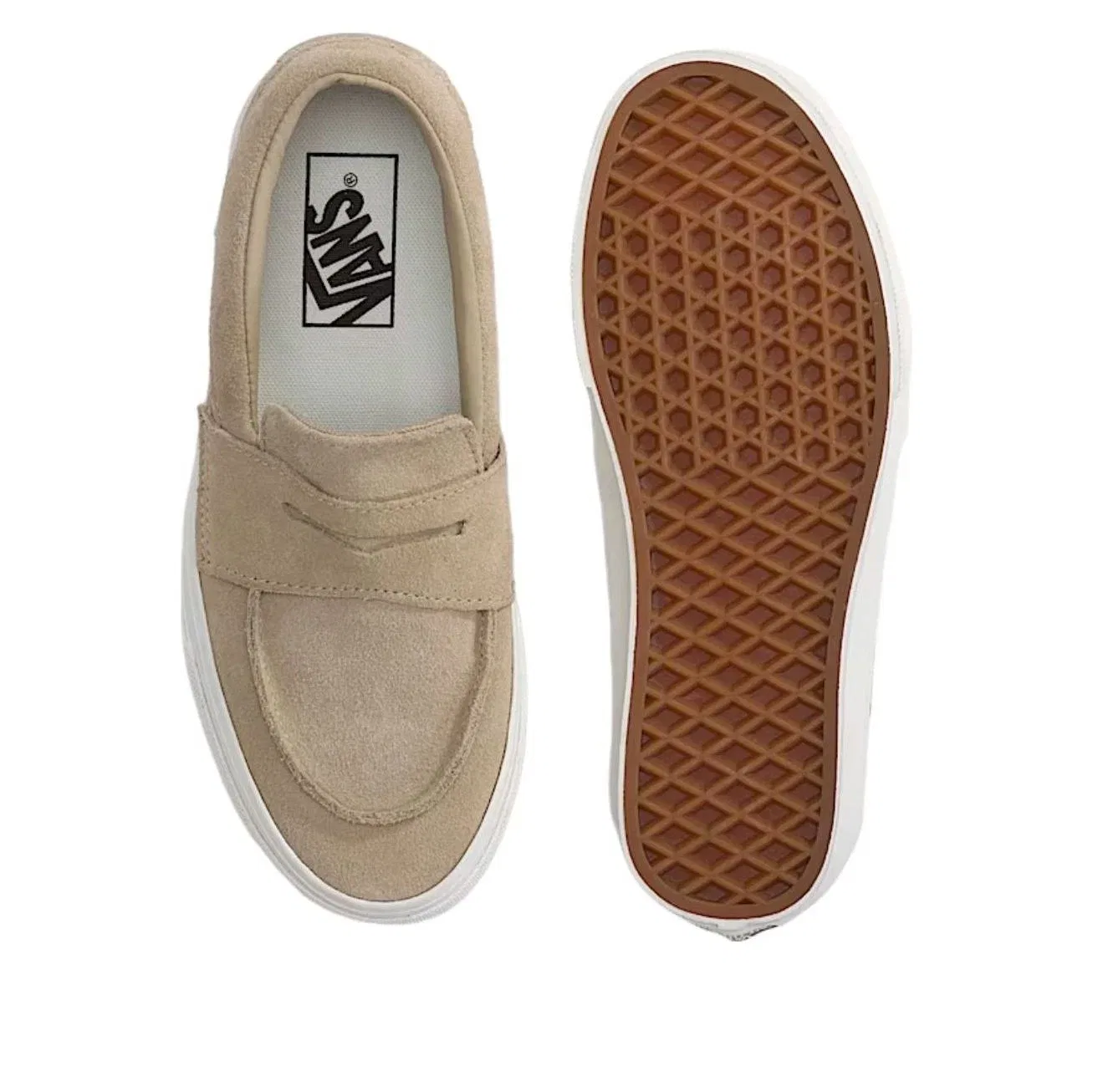 Детские кожаные лоферы Vans Skate Loafer, бежевый — фото 3