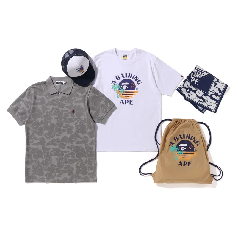 Спортивный костюм для детей, с принтом, Beige Yellow BGX, A BATHING APE
