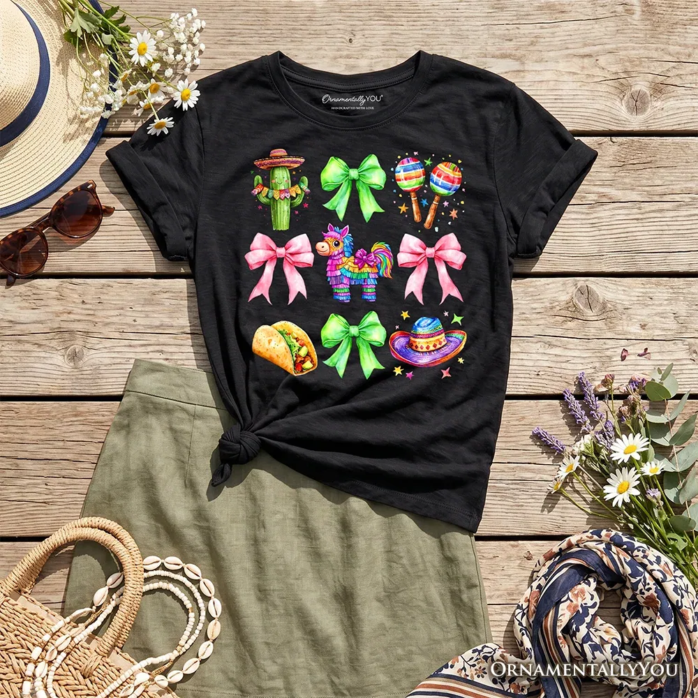 Детская футболка с принтом маракасов и банта Coquette Bow OrnamentallyYou, черный