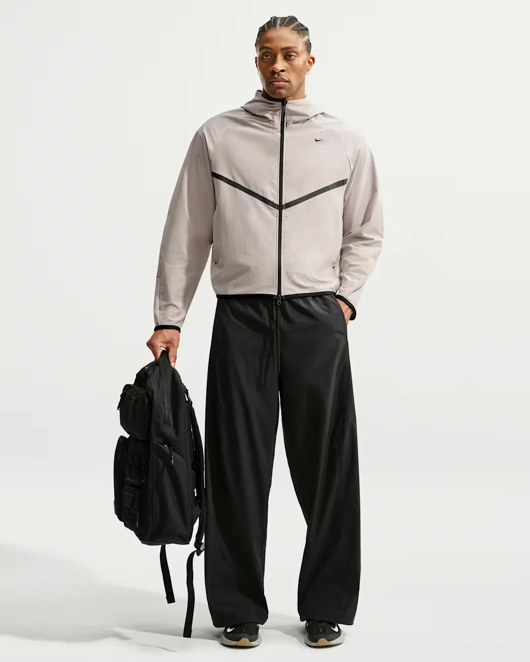 Мужская ветровка Shori Knit на молнии Nike Tech, College Grey/Black — фото 4