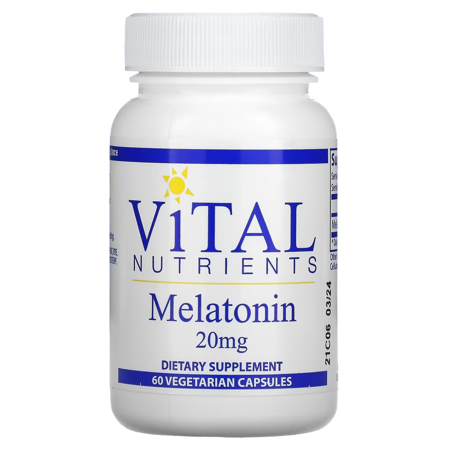 

Vital Nutrients Мелатонин 20 мг, 60 вегетарианских капсул