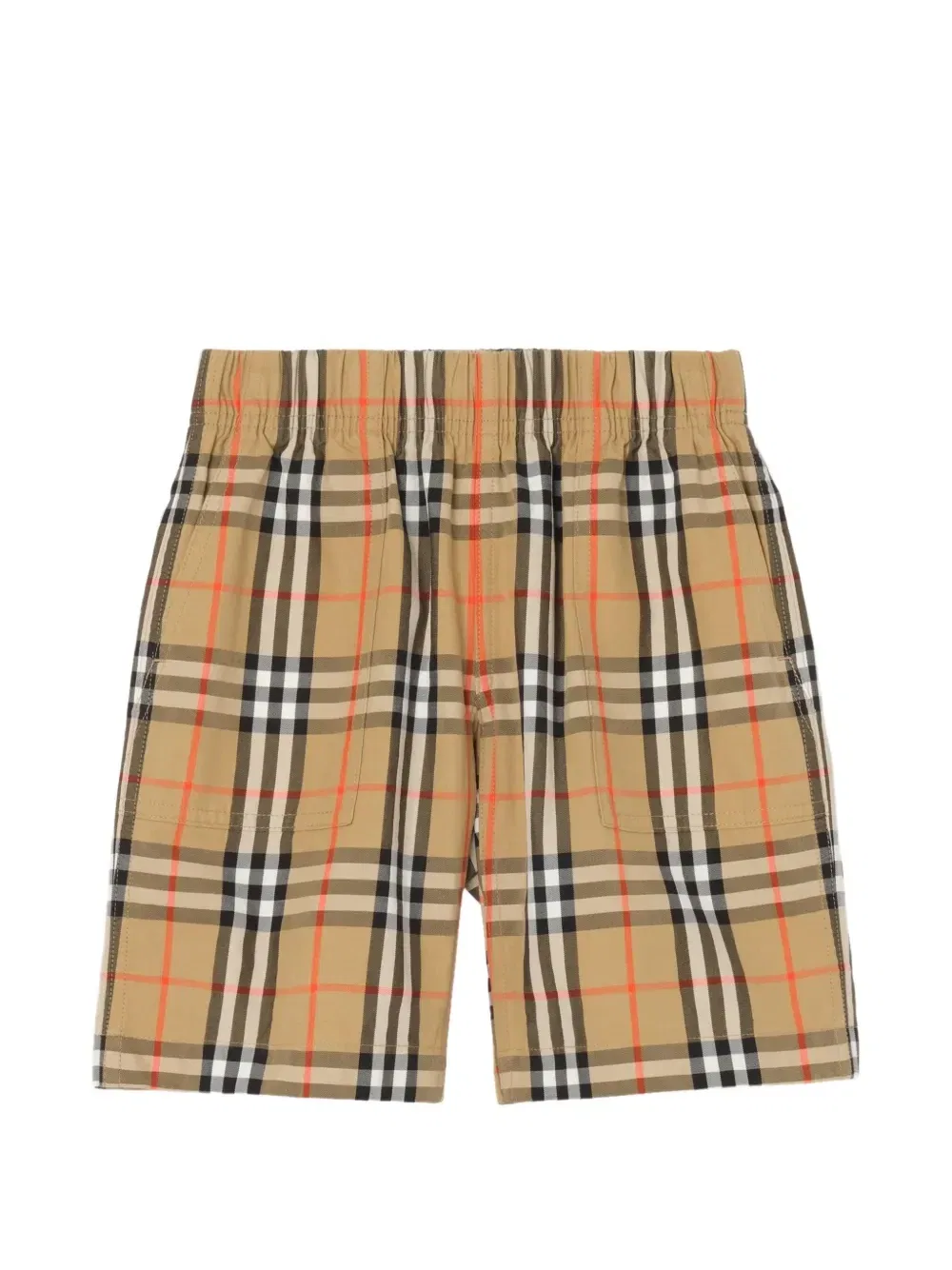 Шорты карго в клетку Burberry Kids, бежевый