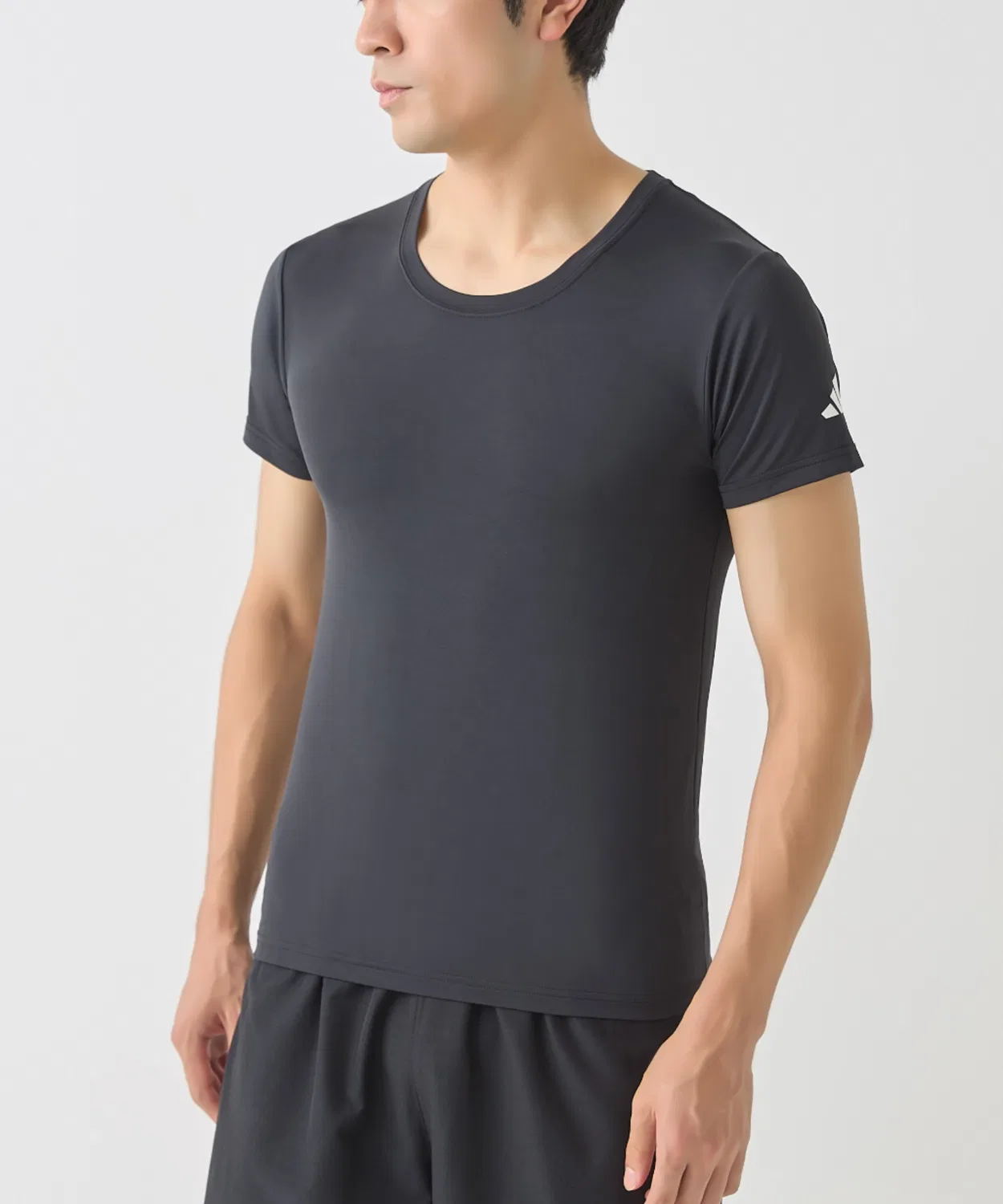 Мужская футболка с коротким рукавом, без принта Adidas, Black