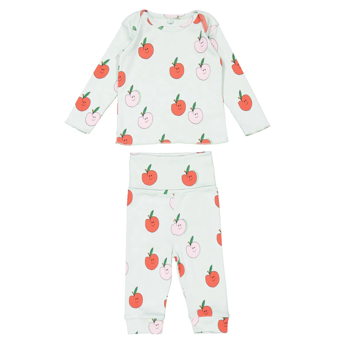 Комплект пижамы с принтом Apple Print Long Sleeve Stella McCartney, Multicolor