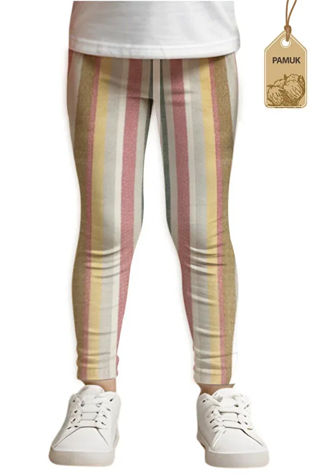 Детские леггинсы для девочек с полосками Mk Mukko Kids, Line Pattern