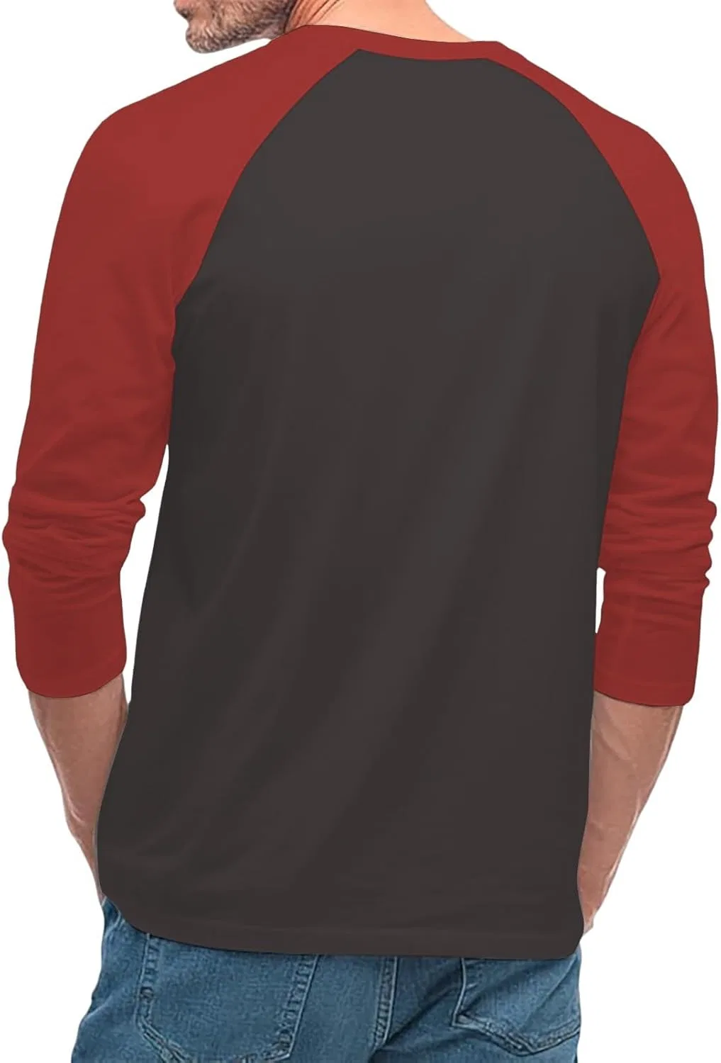 Мужская футболка реглан с длинным рукавом Color Block, Red/Gray — фото 3