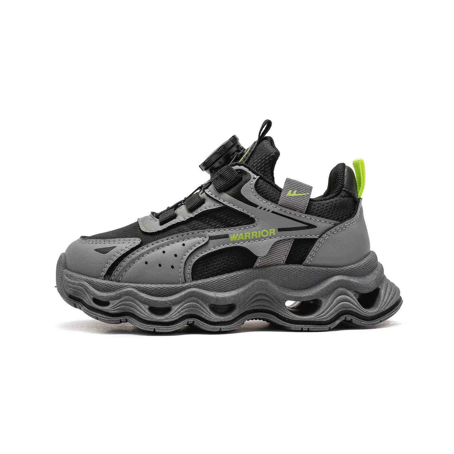 Детские повседневные кроссовки из синтетической кожи Black/Gray WARRIOR