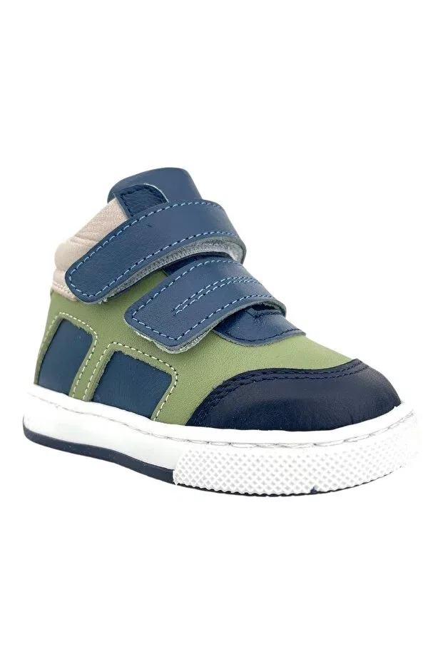 Детские туфли для мальчиков с застежкой-липучкой Nubebe, Denim-Green — фото 2