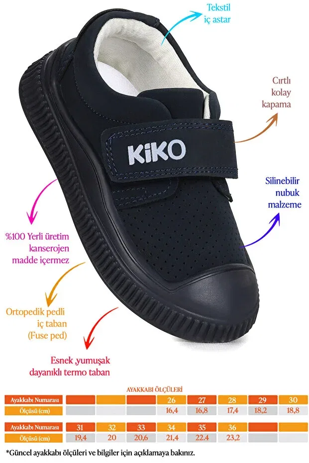 Детские повседневные ботинки для мальчиков на липучке Kiko Kids, Navy Blue — фото 2