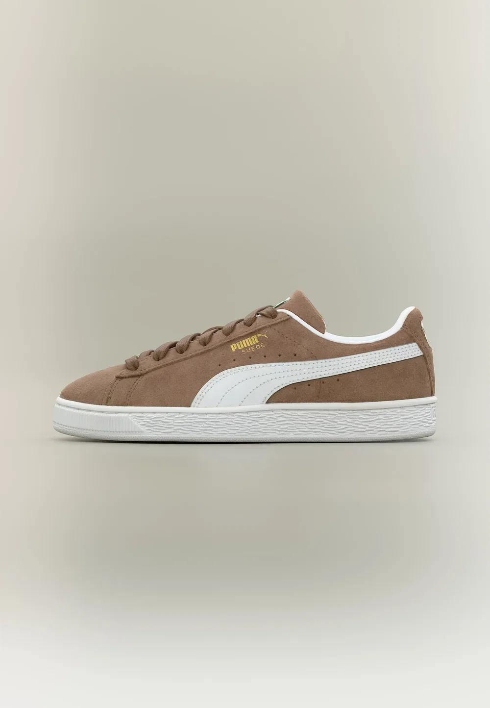 Классические замшевые кроссовки для младших школьников Puma, Haute Coffee/White