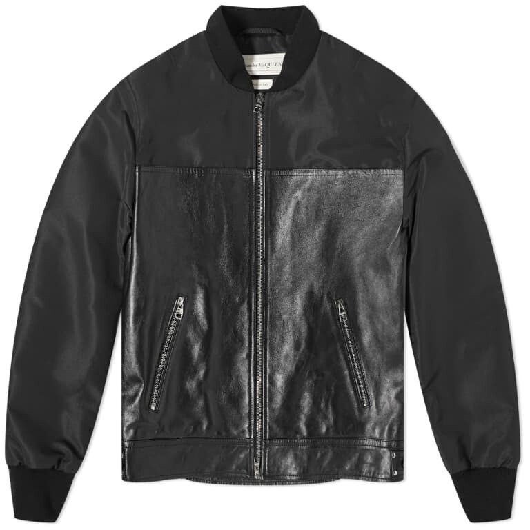 

Куртка Alexander Mcqueen Hybrid Leather, черный