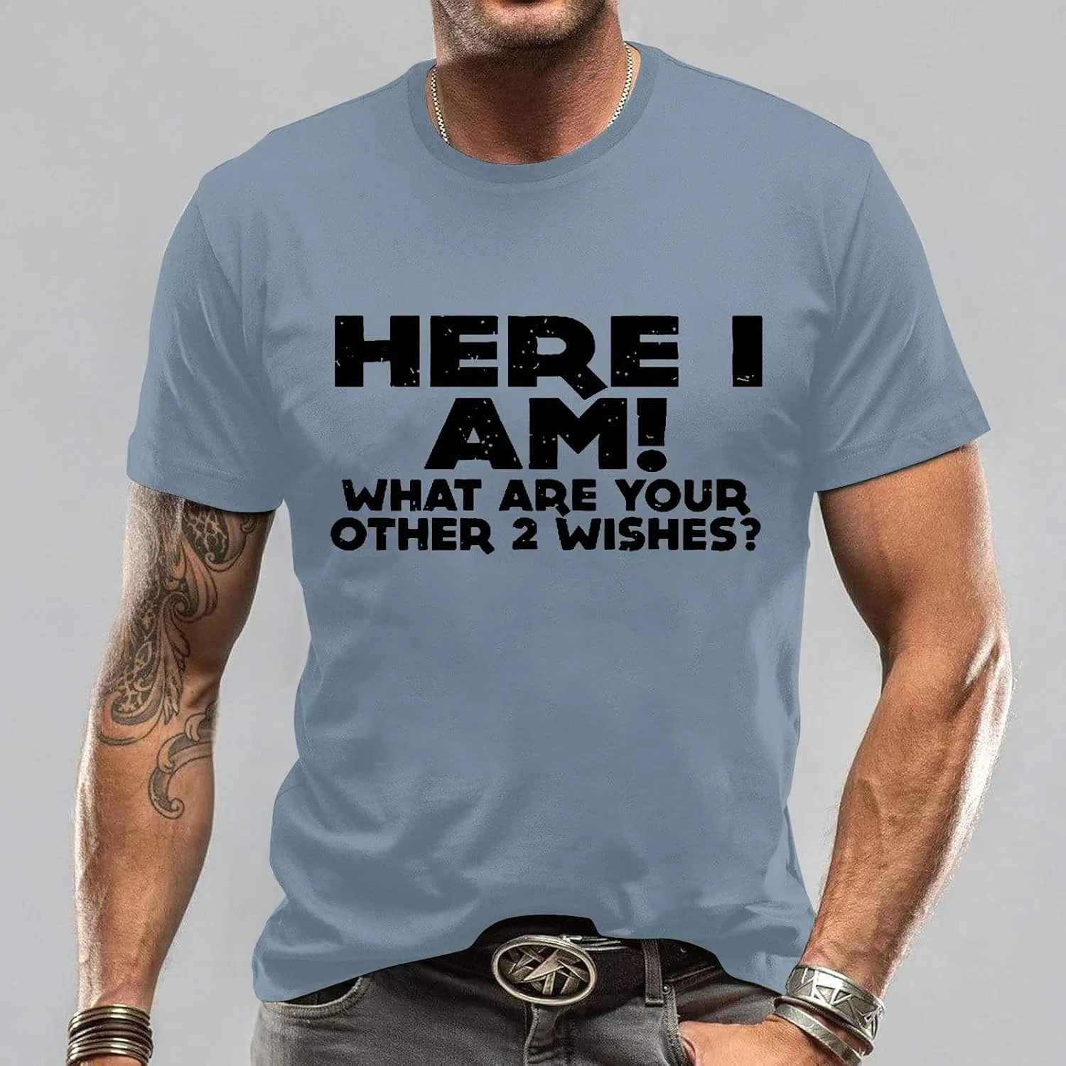 Мужская футболка свободного кроя с принтом Summer Tshirt, Light Blue — фото 3