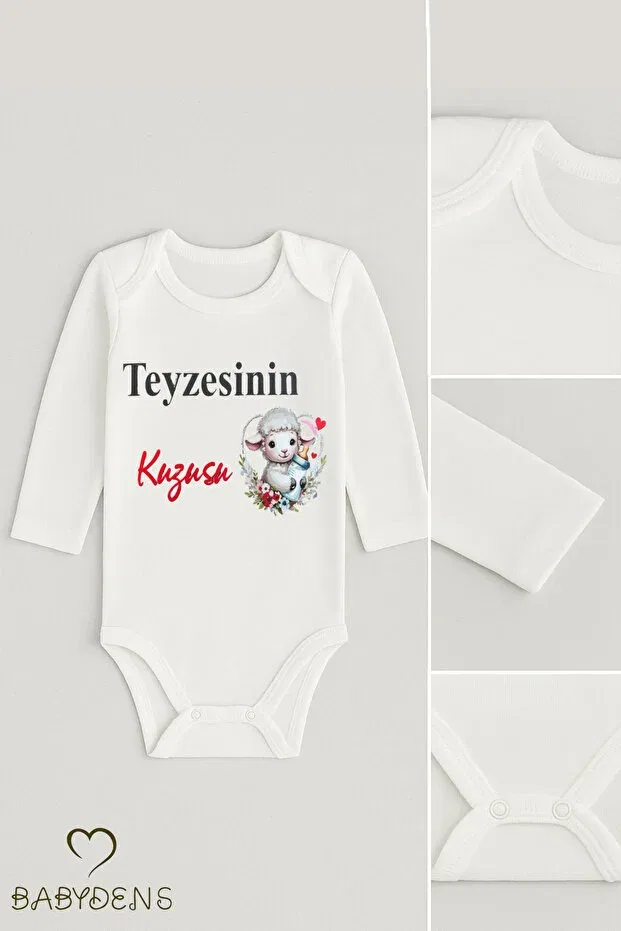 Детское боди с длинным рукавом Aunt'S Lamb Babyden'S, White — фото 2