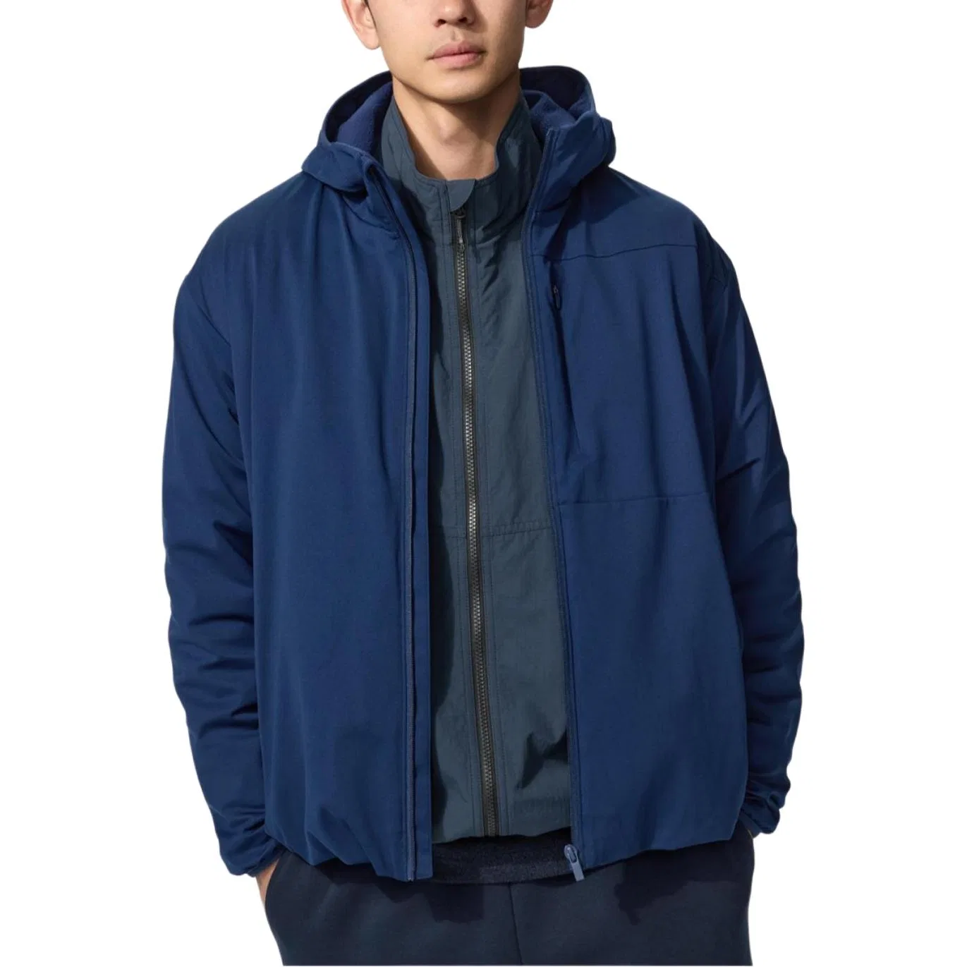 Мужская куртка с капюшоном Navy Blue UNIQLO — фото 3