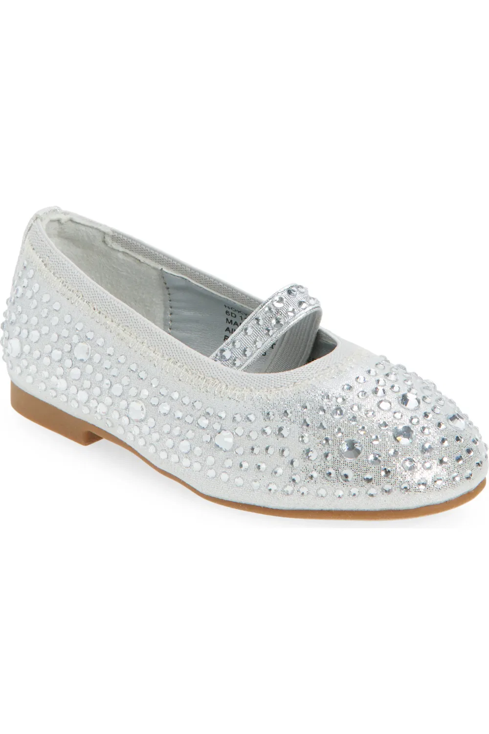 Детские туфли мэри-джейн с блестками Kyleigh Nordstrom, Silver Metallic