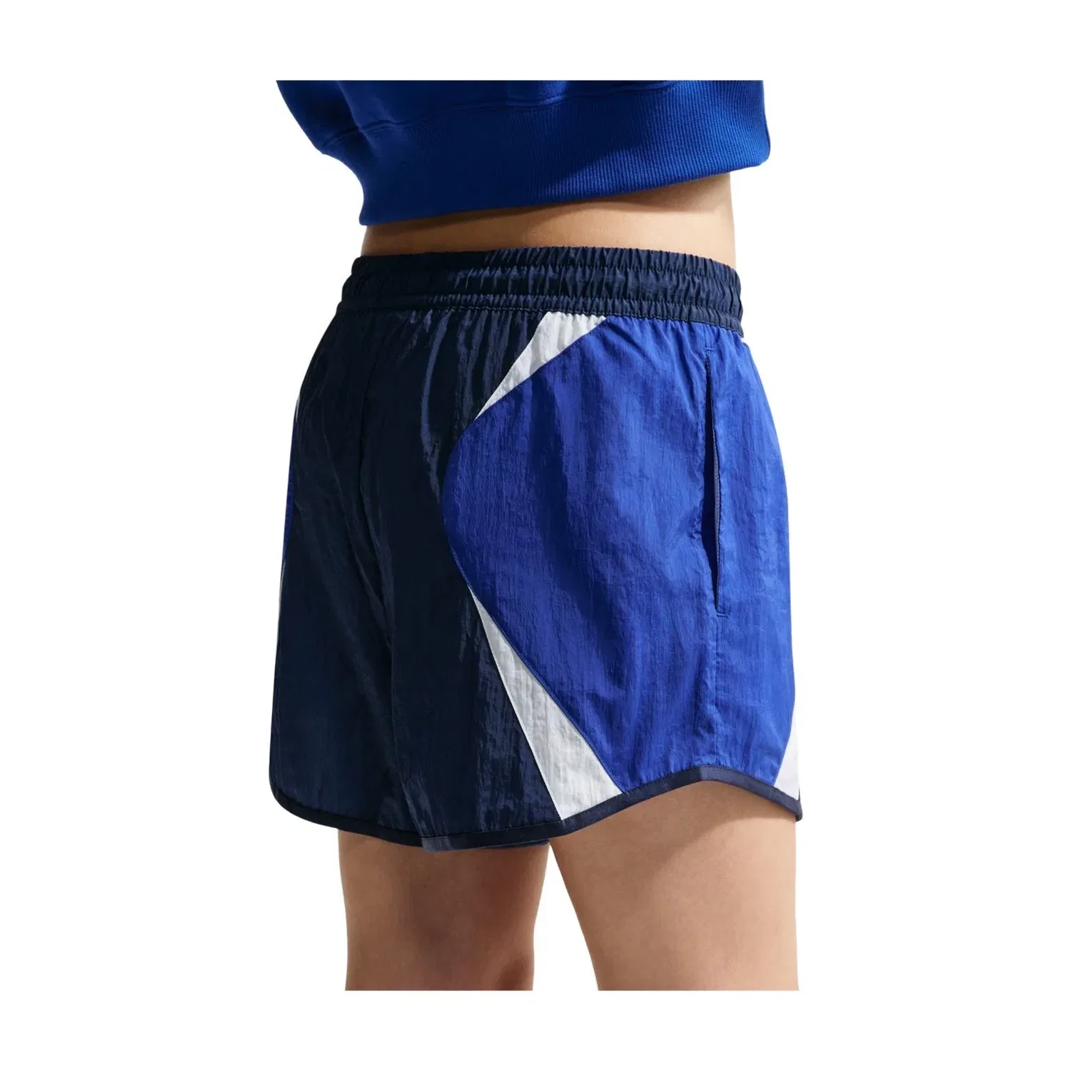 Женские шорты свободного кроя со средней посадкой Nike Sportswear Loose Mid-Rise Track Shorts, темно-синий — фото 4
