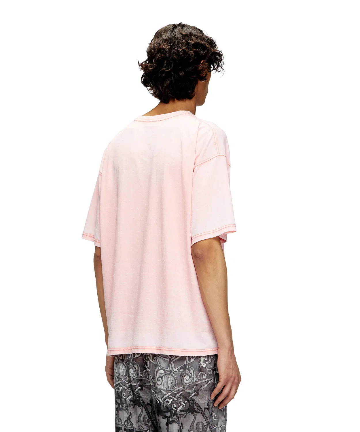 Мужская футболка с принтом T-BOXT-T18 DIESEL, Light Pink — фото 2