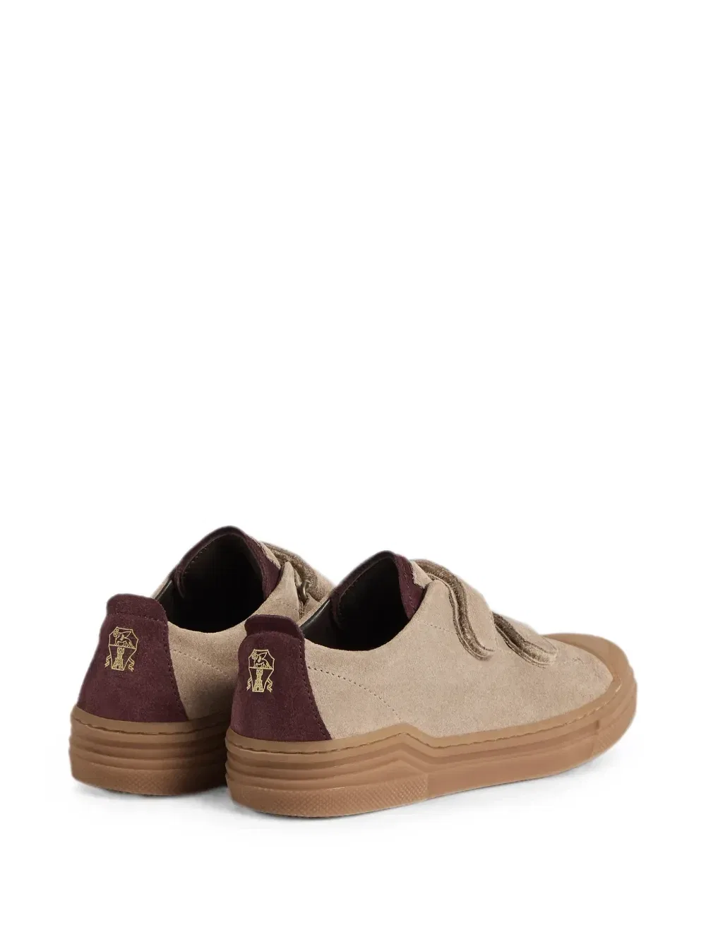 Кроссовки на липучках Brunello Cucinelli Kids, бежевый — фото 2