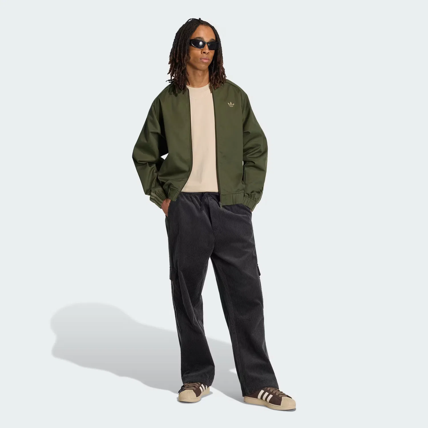 Мужские грузовые брюки из вельвета Adicolor Cord Cargo Pants Adidas Originals, черный — фото 4