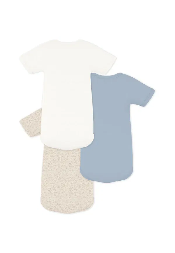 Комплект боди из хлопка 3 шт Bebe unisex Petit Bateau marshmallow — фото 2