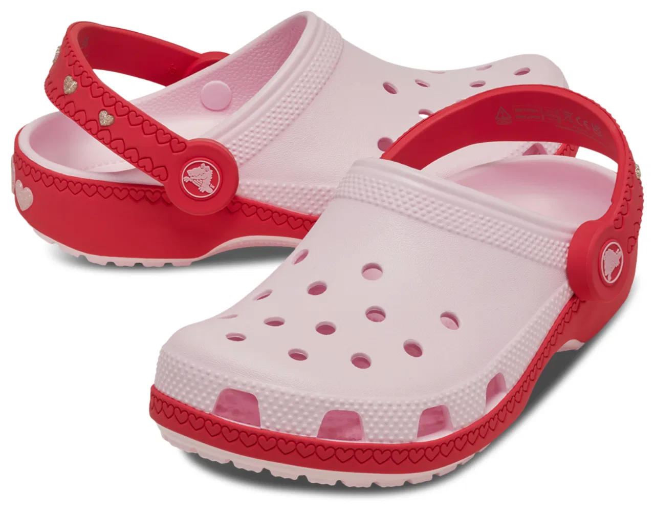 Сабо для девочек Vday Clogs с задним ремешком Crocs, цвет Digital Raspberry/Pink Milk — фото 4