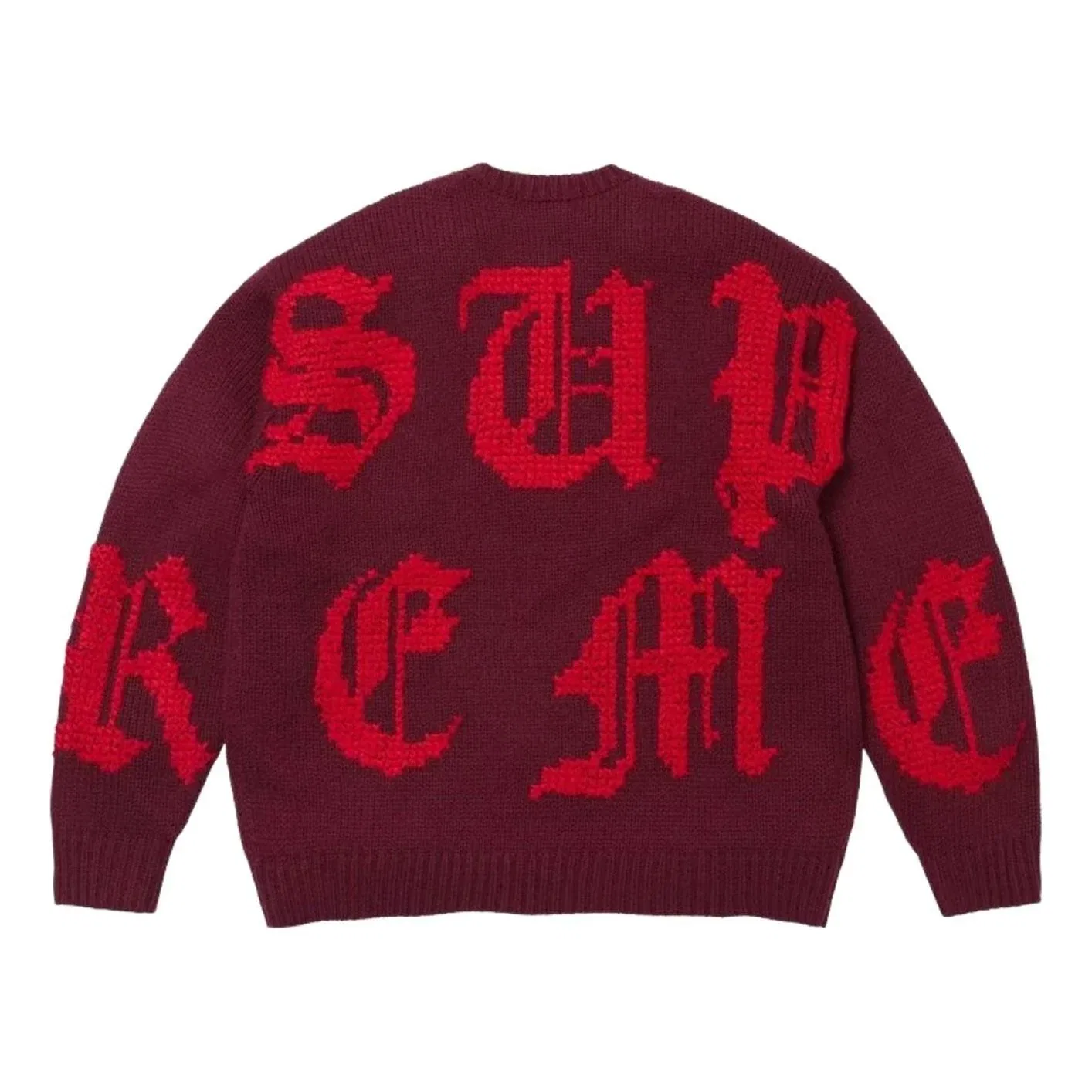 Мужской свитер FW26 Cross Stitch Logo Sweater 'Burgundy' Supreme, бордовый