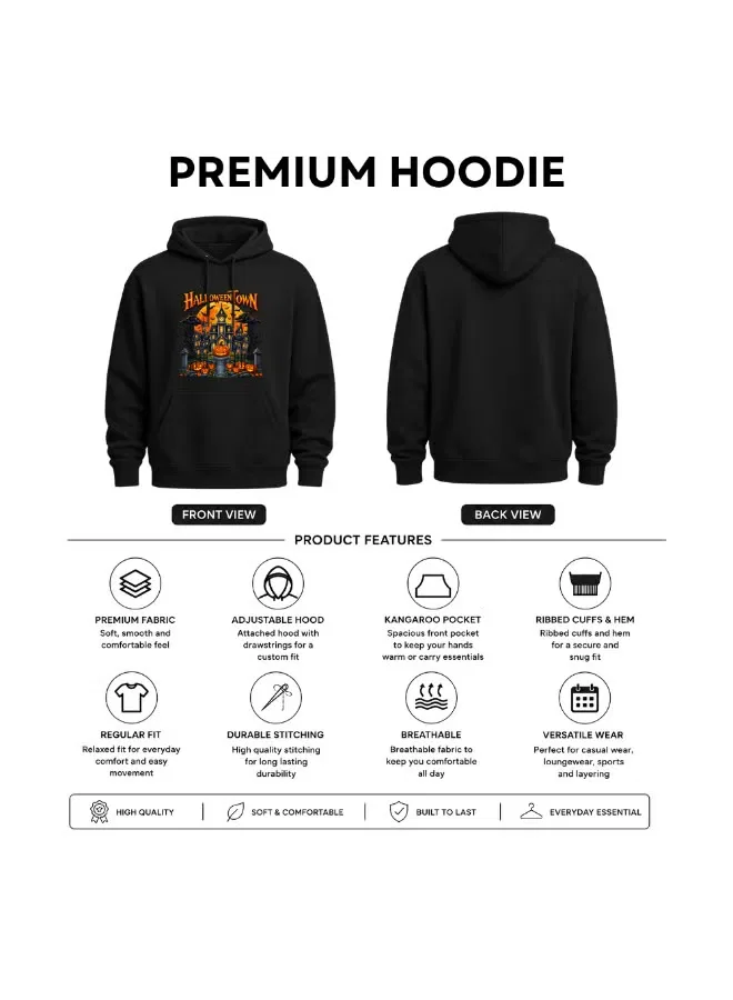 Худи с принтом на Хэллоуин хлопковое Printshop4Me, черный — фото 3