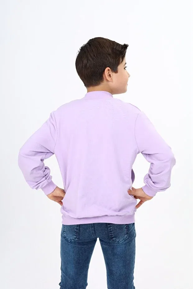 Детский кардиган с принтом для мальчиков Toontoy, Lilac — фото 4