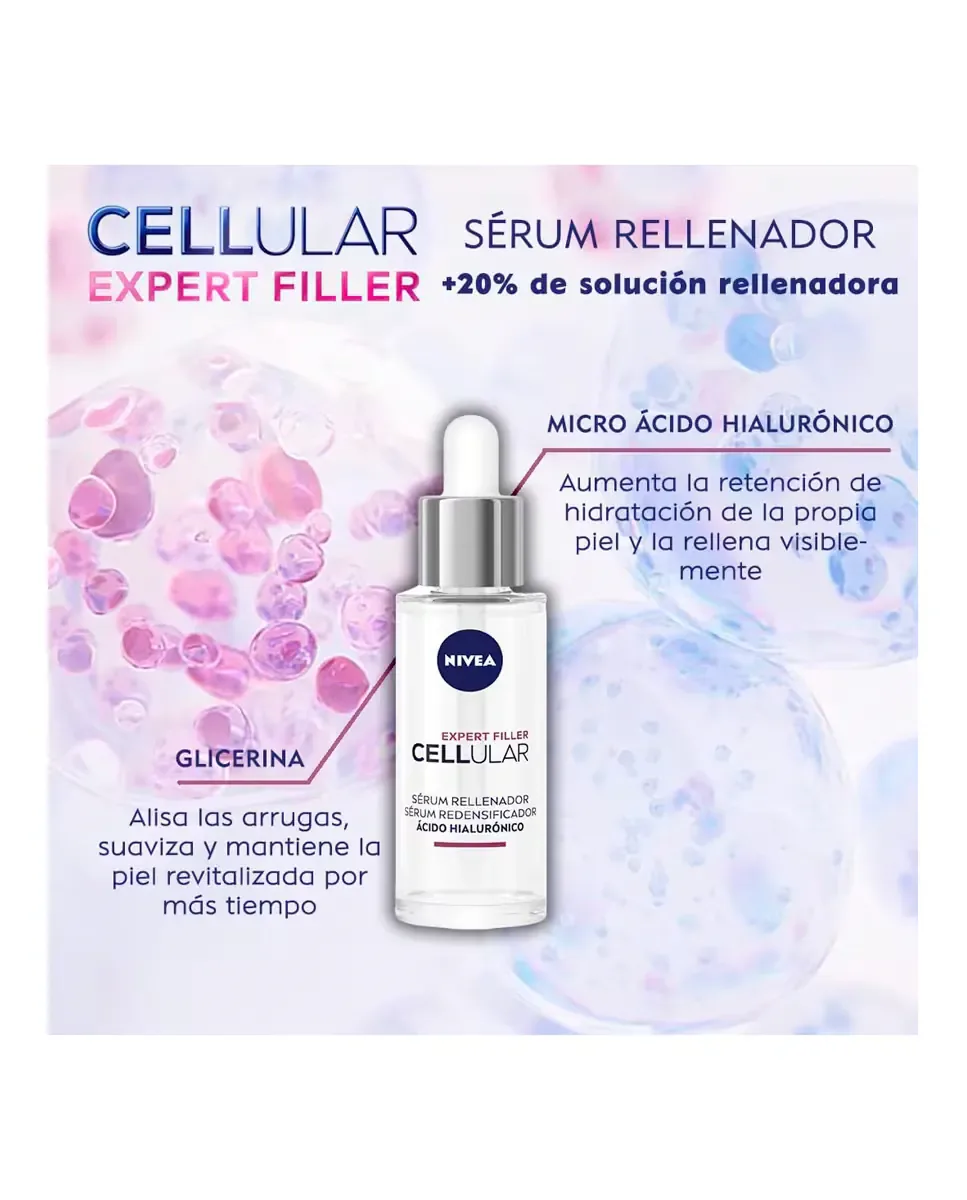 Сыворотка Nivea — Hyaluron Cellular Expert Filler с гиалуроновой кислотой, 30 мл — фото 3
