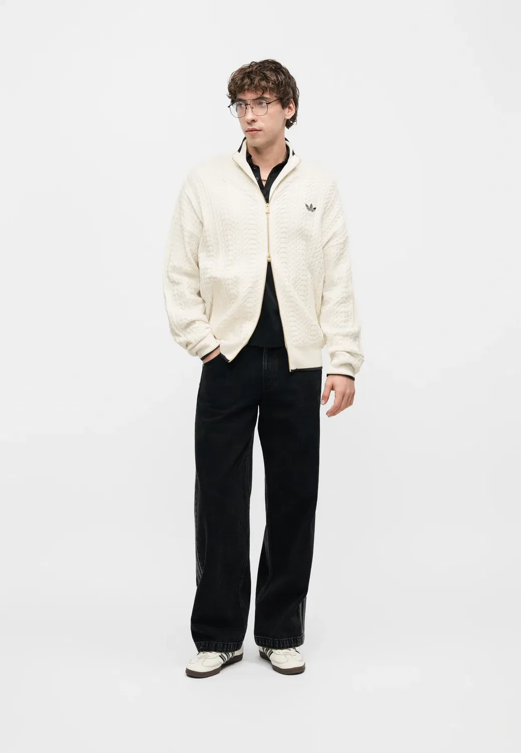 Куртка Firebird унисекс - вязаная Adidas Originals, Cloud White — фото 3