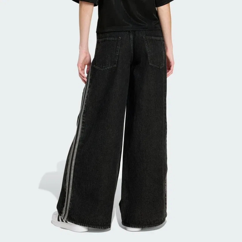 Женские джинсовые брюки на широкую ногу с 3 полосками FIREBIRD ADILENIUM TRACK PANT adidas, Medium Vintage Denim — фото 2