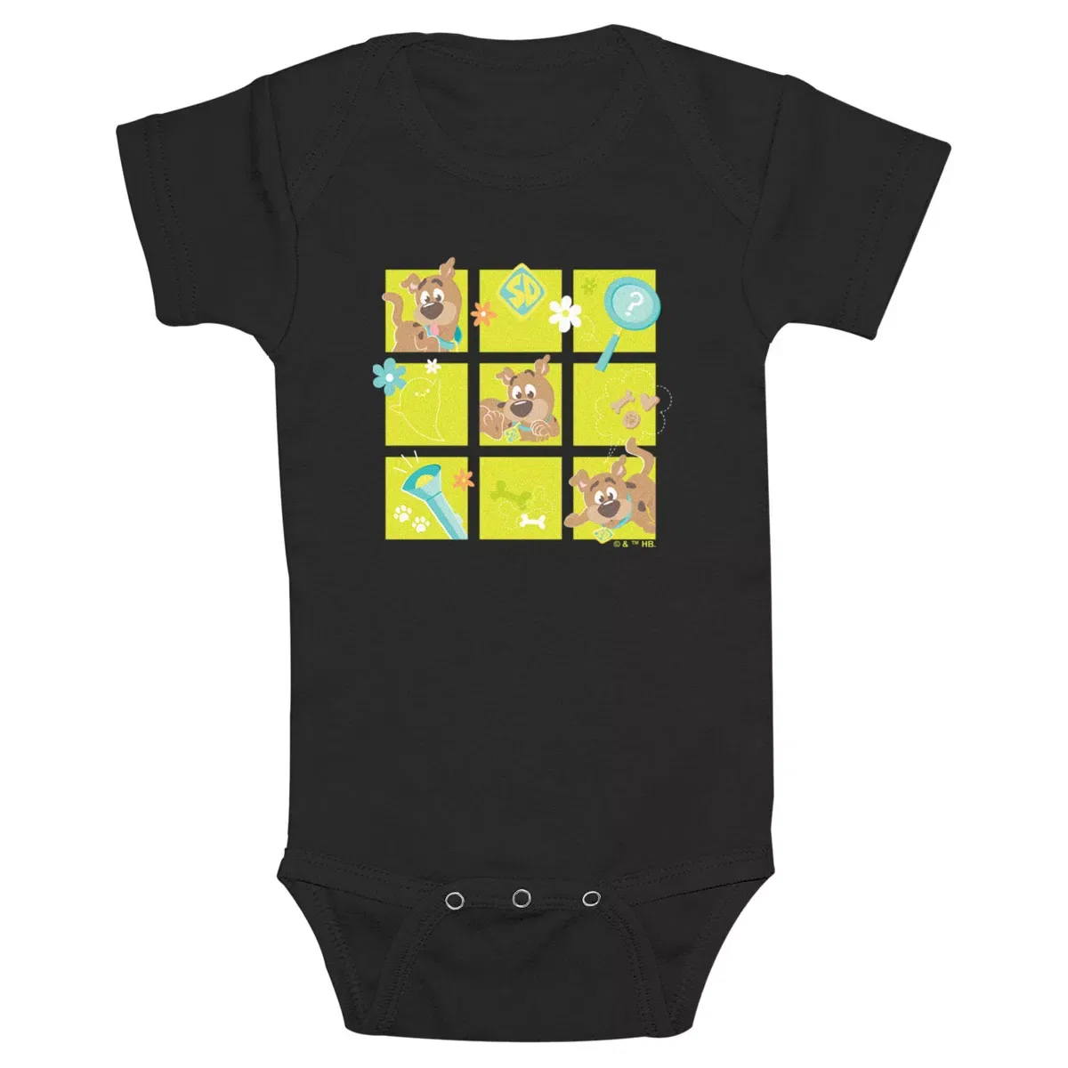 Детское боди с коротким рукавом Scooby-Doo Baby Clues Scooby-Doo, Black