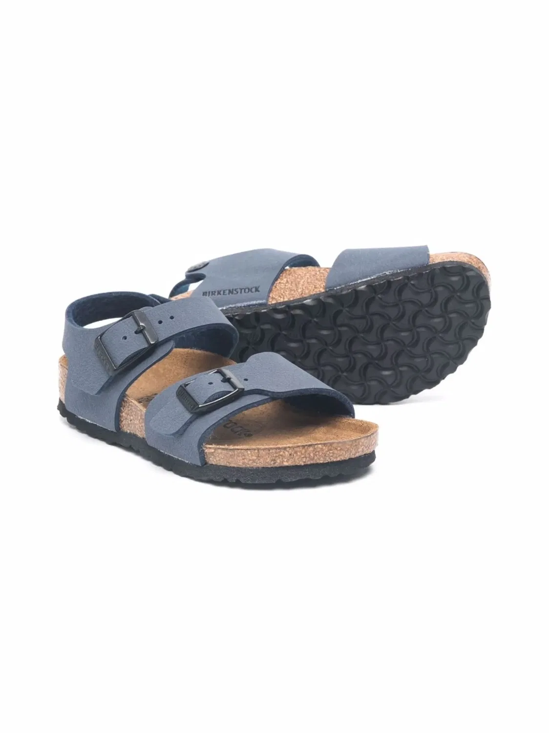 Сандалии New York синие кожаные Birkenstock, синий — фото 2