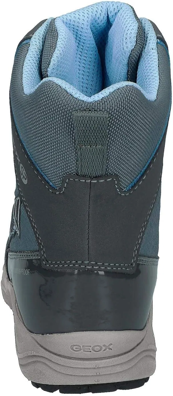 Детские ботинки для девочек водонепроницаемые New Alaska 2 Geox, Dark Grey/Sky — фото 3
