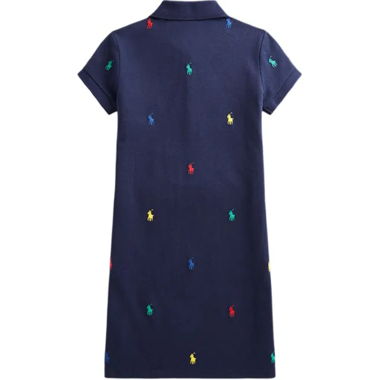 Платье поло умеренной растяжимости Polo Ralph Lauren, Marine Blue — фото 3