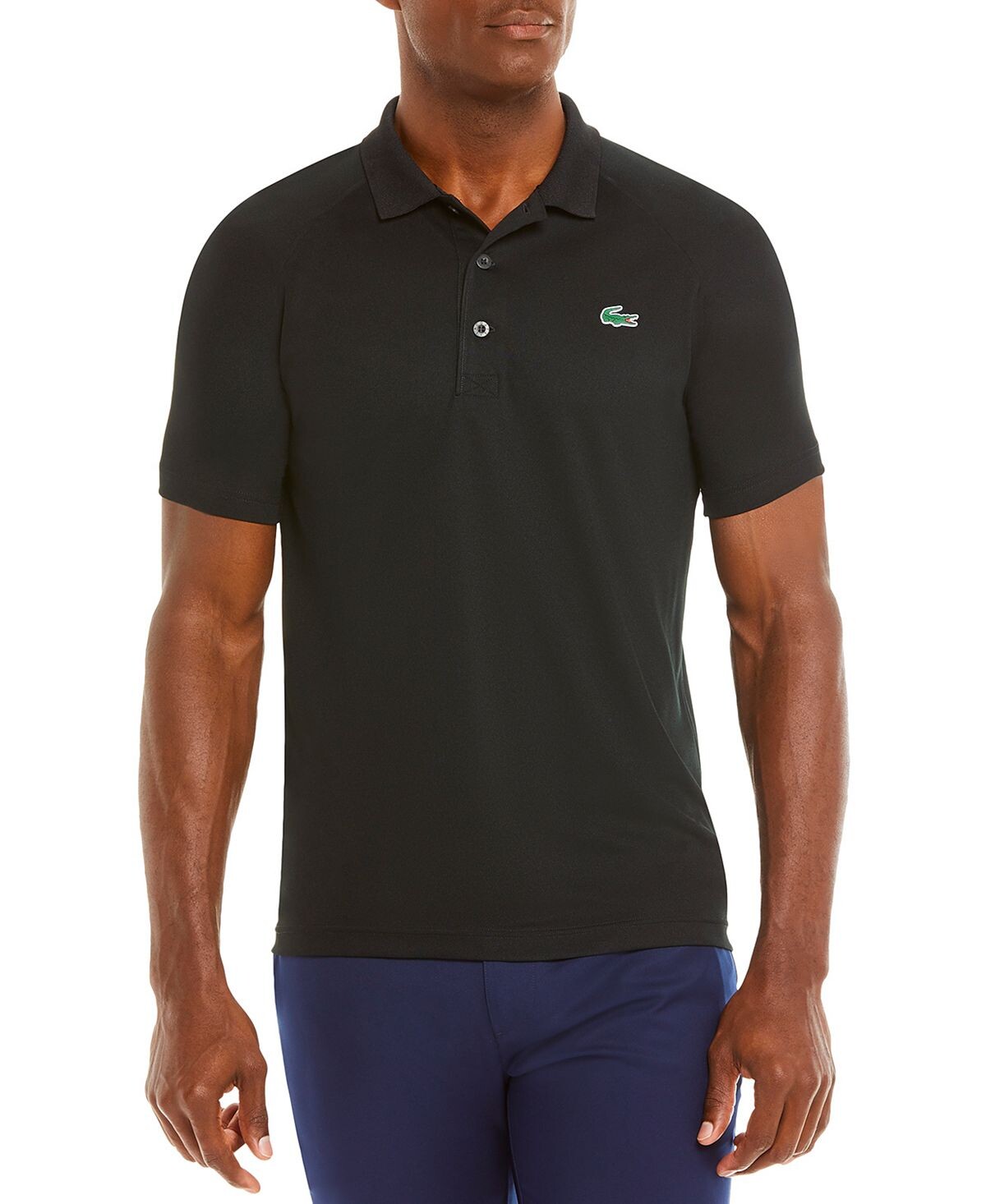 Мужская дышащая рубашка поло с защитой от бега sport interlock Lacoste, черный — фото 2