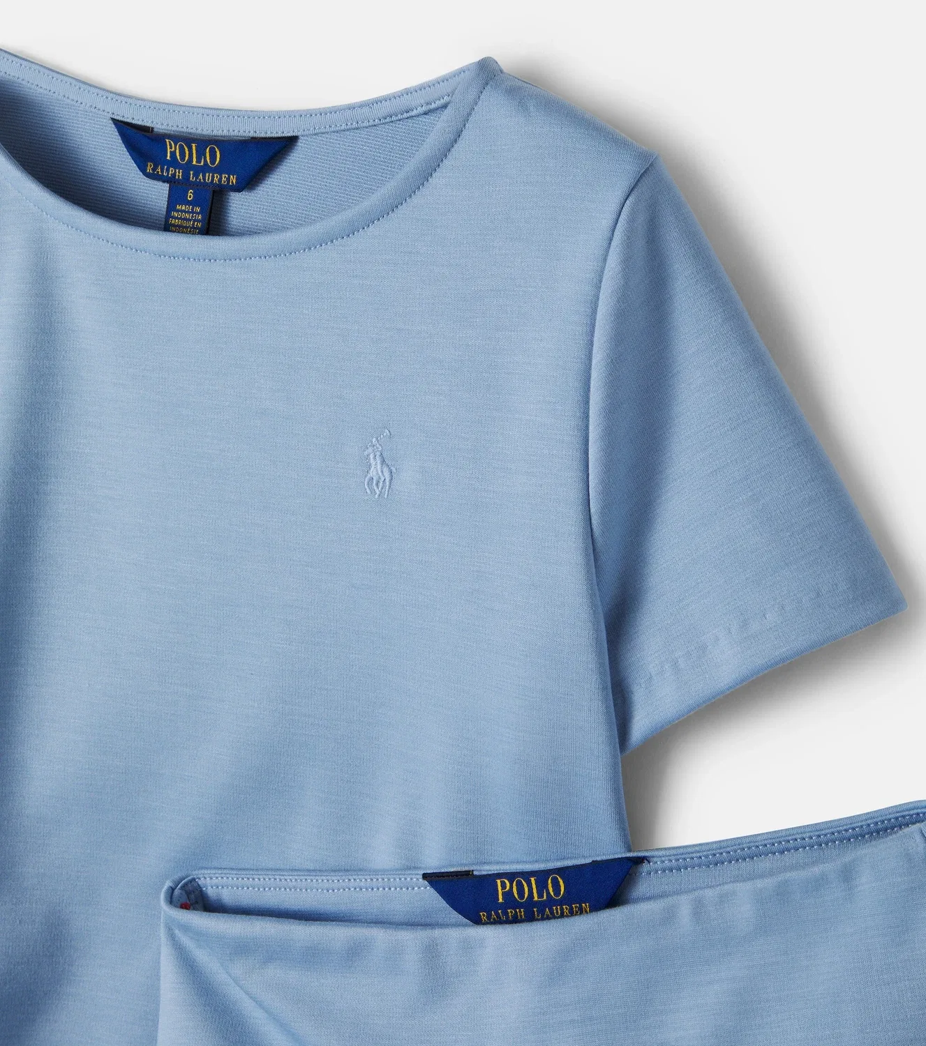 Комплект из майки-джерси и юбки Polo Ralph Lauren Kids, синий — фото 3