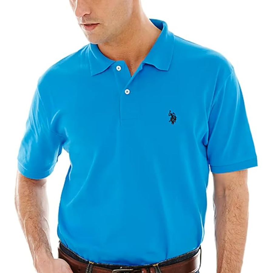 Поло U.S. Polo Assn. Solid Short Sleeve Interlock, синий
