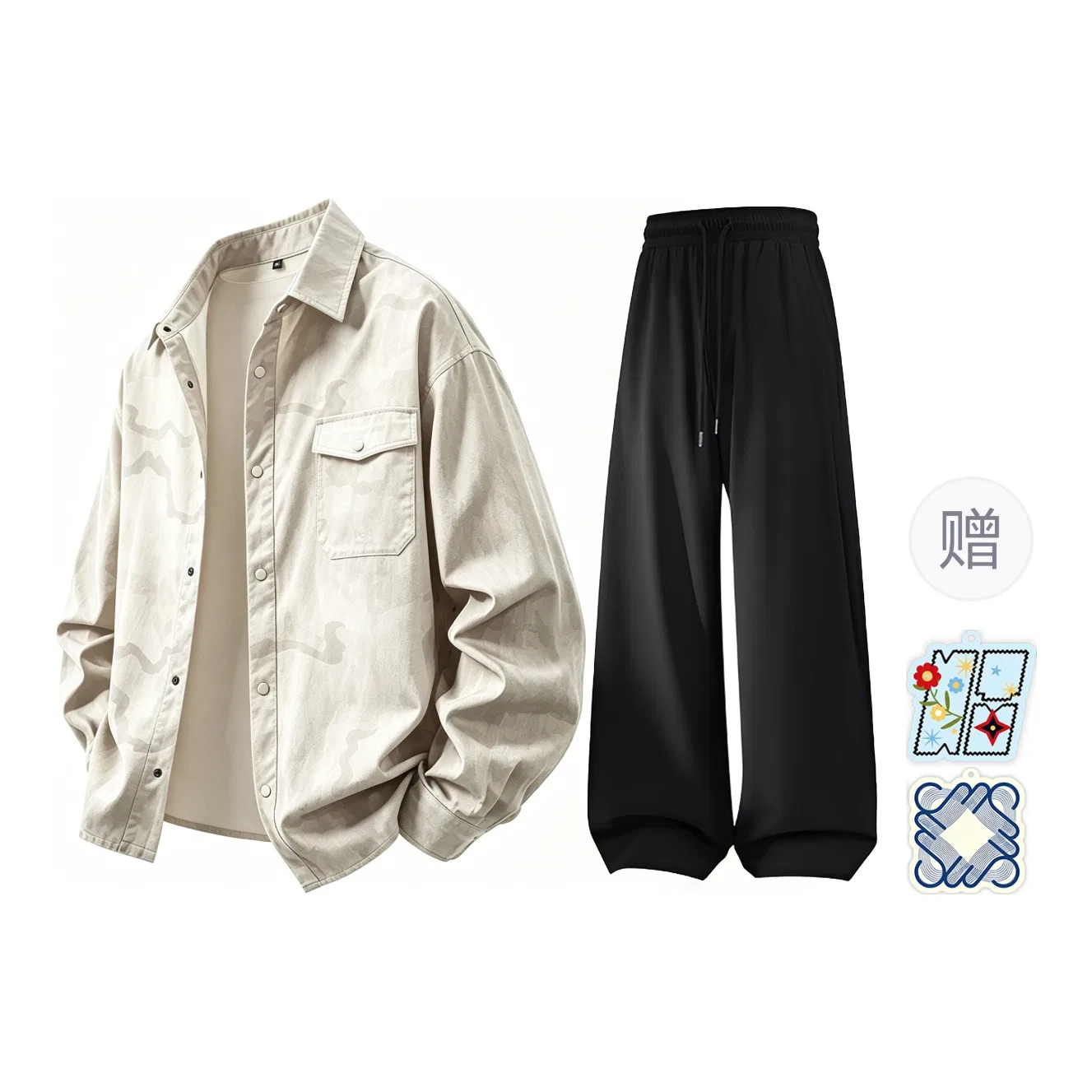 Детский комплект из рубашки и шорт с принтом Khaki 2-Piece Set MIIOW