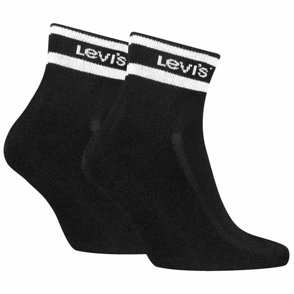 Женские носки с поддержкой свода стопы Sport Stripe Quarter Levi's, Black — фото 2