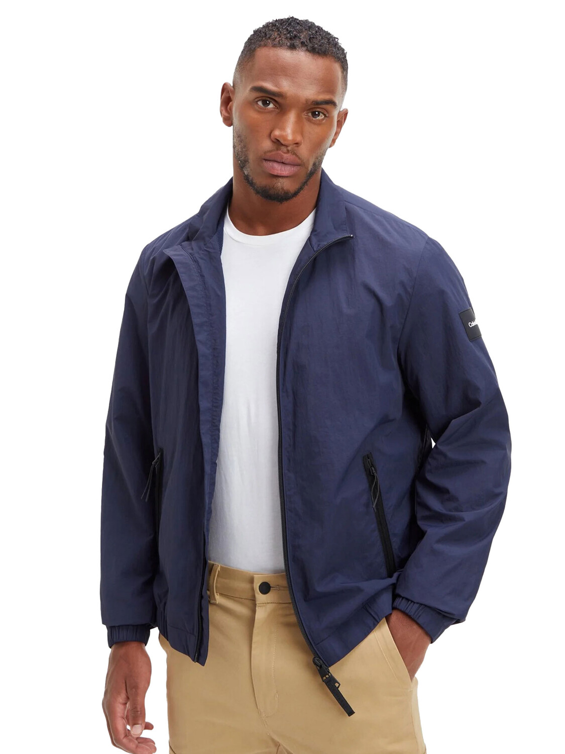 

Куртка giacca in nylon increspato Calvin Klein, синий