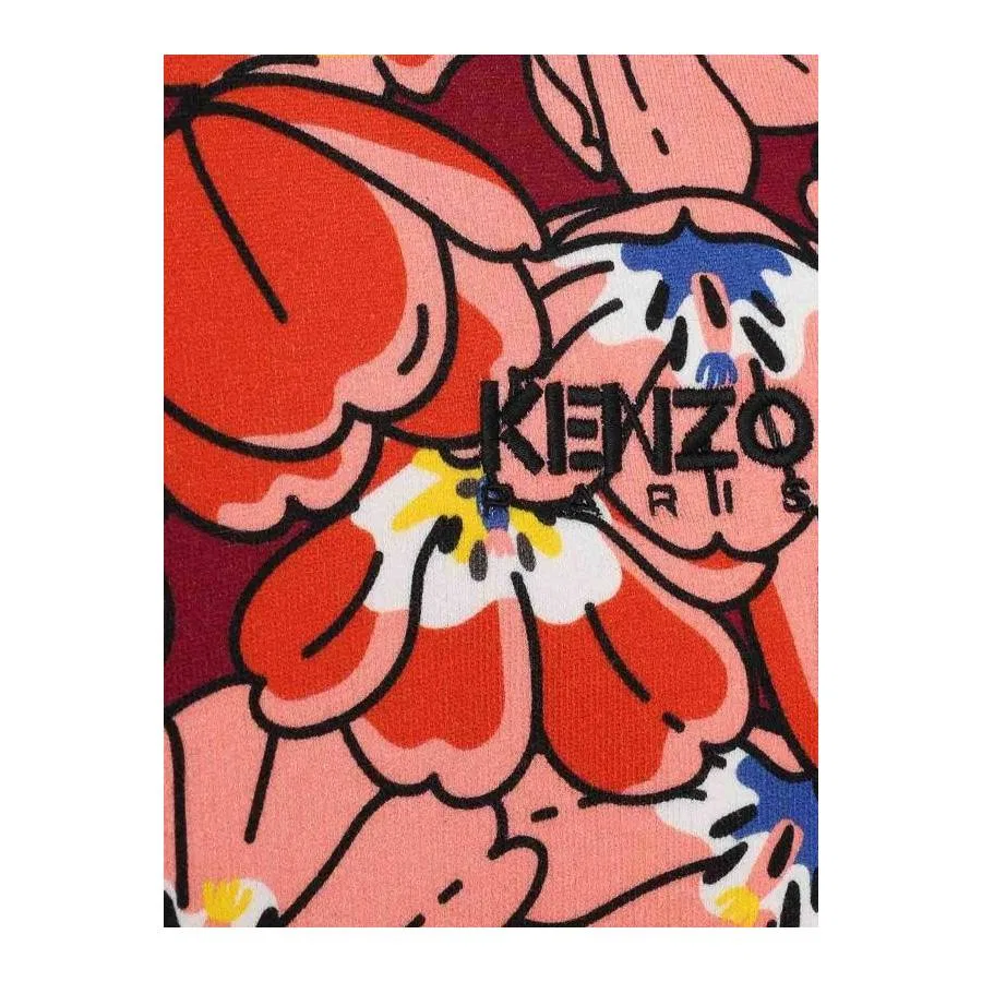 Детский свитшот с цветочным принтом Girls Floral Print Cotton Sweatshirt Kenzo, Red — фото 3