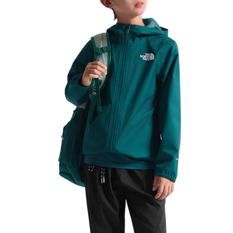 Детская куртка с капюшоном, средняя плотность, The North Face, Cyan Green