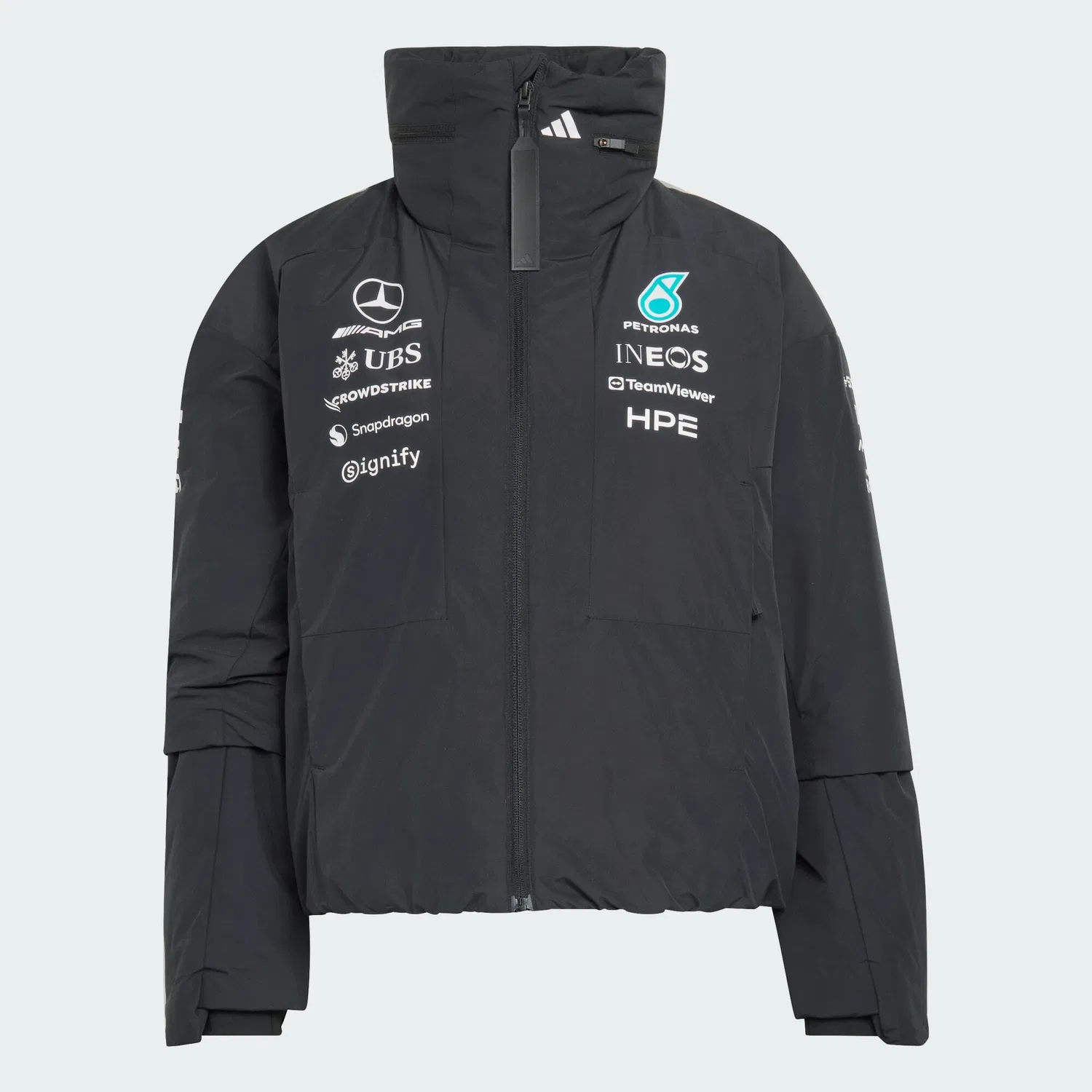 Мужская куртка с утеплителем Primaloft Mercedes-AMG Petronas Formula 1 Team Engineers Jacke Adidas, Schwarz — фото 2