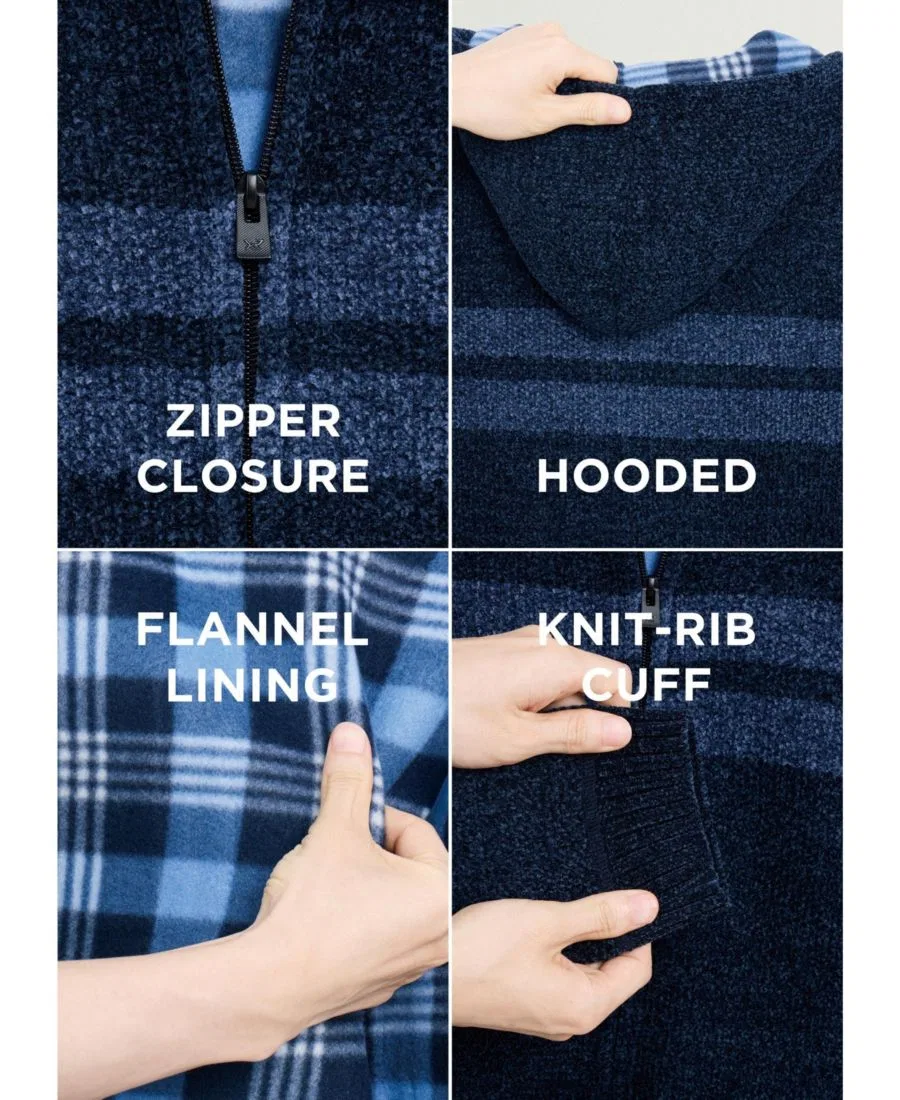 Детский худи на молнии с флисовой подкладкой, Navy/Dark Blue Marbled XRAY — фото 4