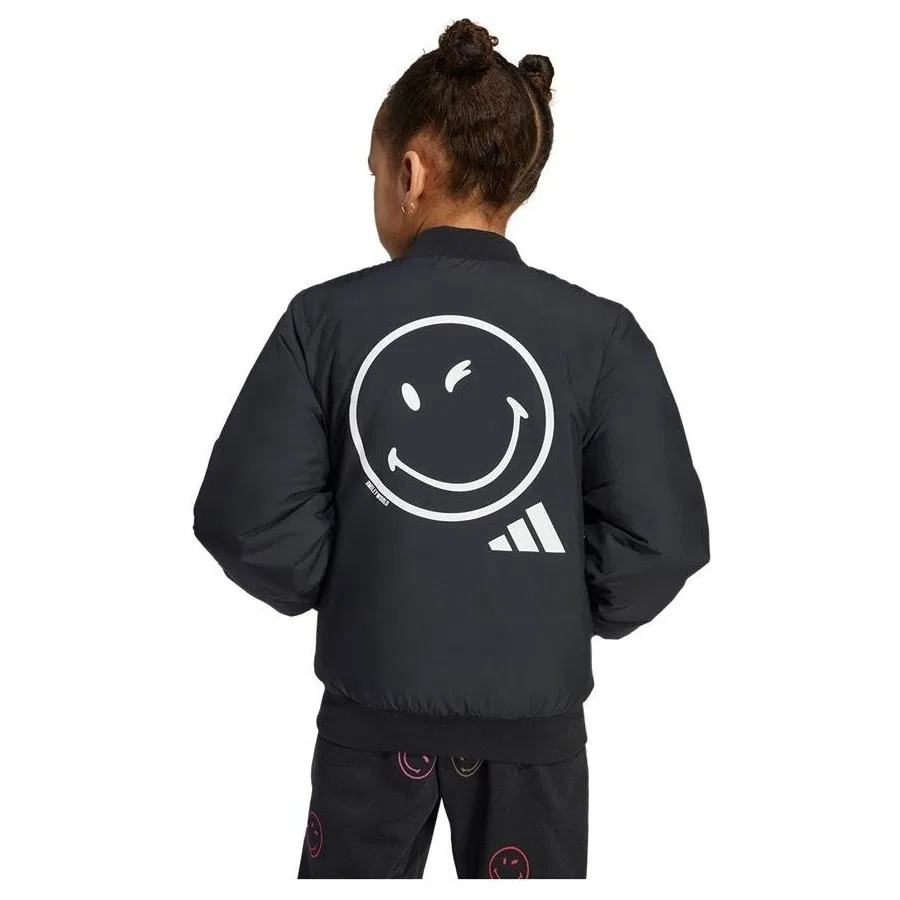 Детская куртка с принтом Smiley LK SMI JACKET JL8839 adidas, Черный — фото 3