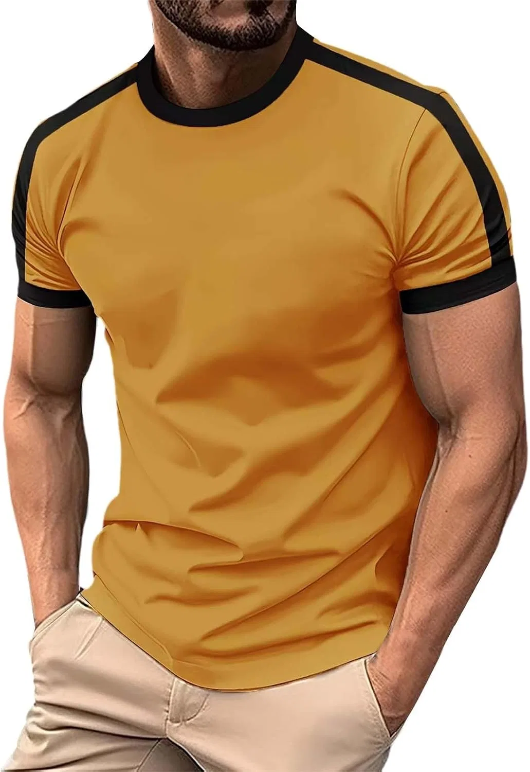 Мужская облегающая футболка для тренировок Muscle, Orange