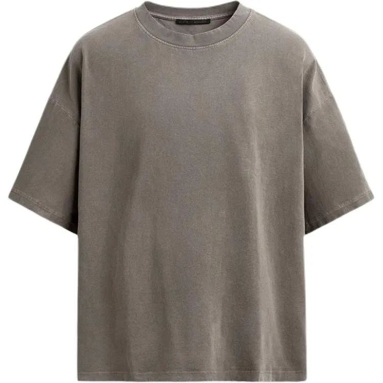 Мужская футболка с круглым вырезом Gray ZARA, Gray