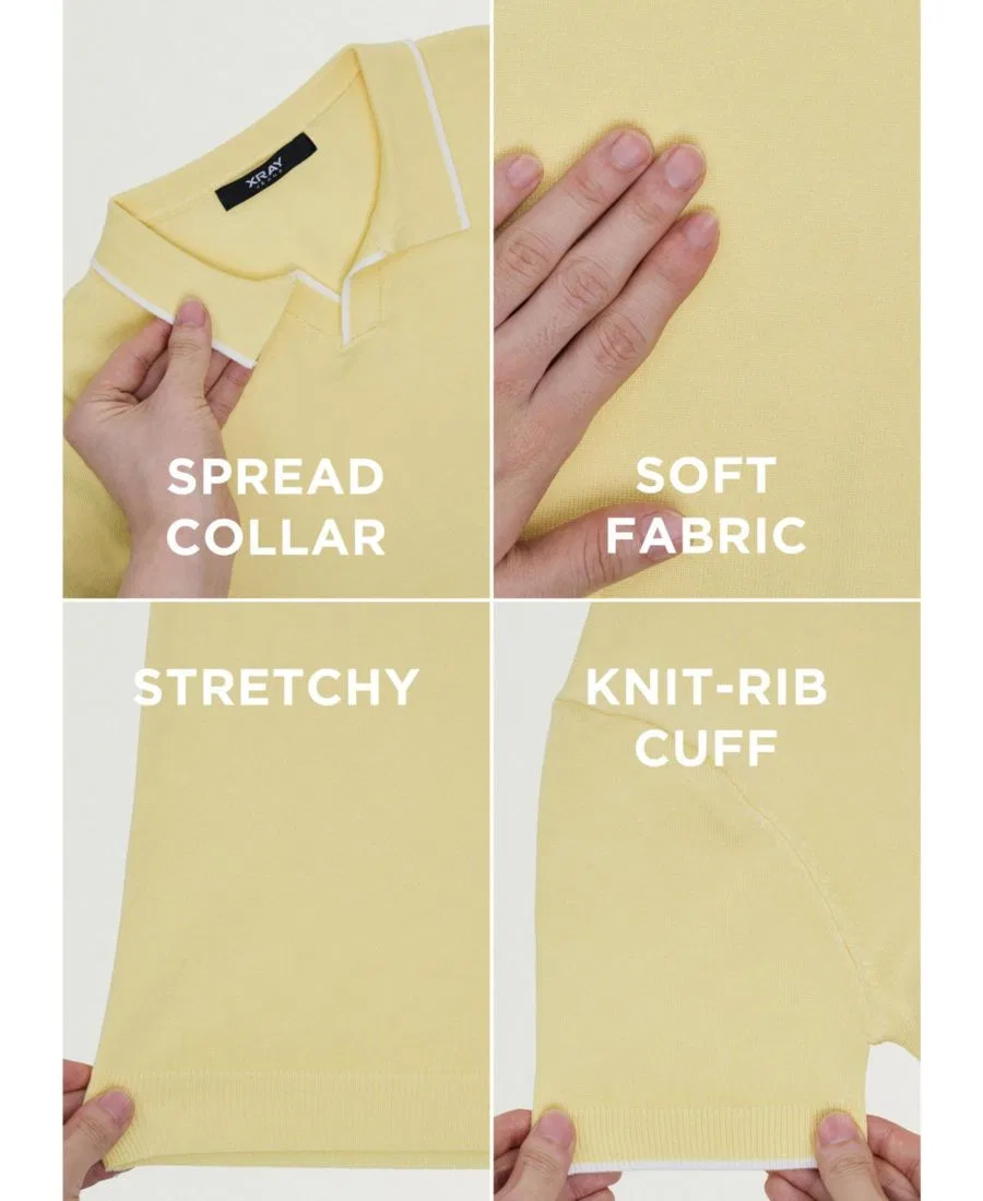 Детское поло для мальчиков с коротким рукавом Johnny Collar Short Sleeve Sweater Polo XRAY, Yellow — фото 4