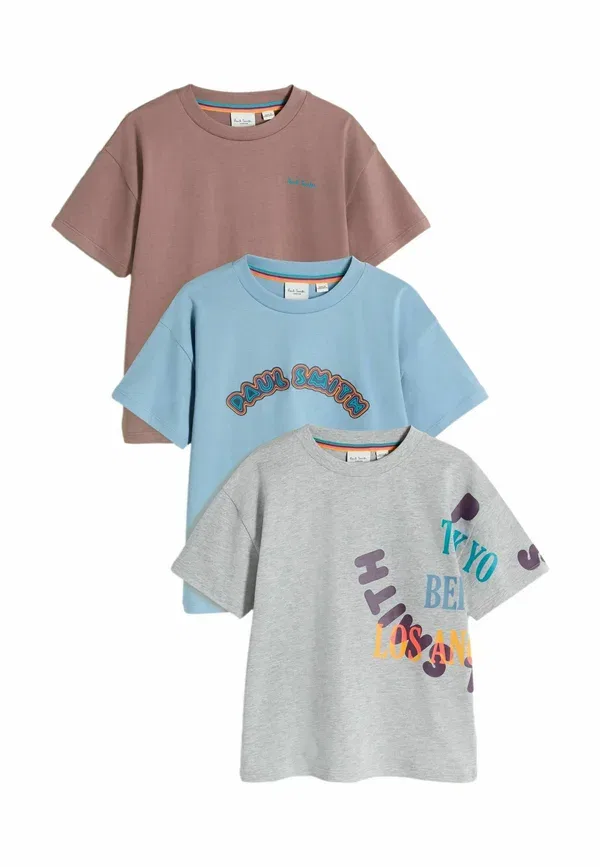 Футболка хлопковая Paul Smith Junior, синий/коричневый/серый